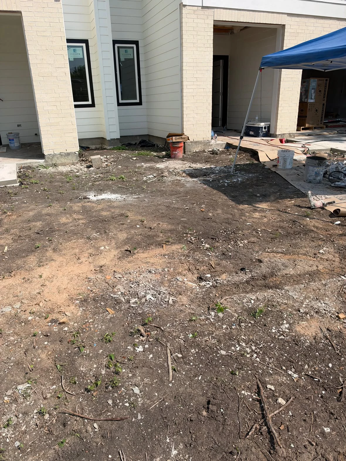 The same construction area after the lumber and debris pickup