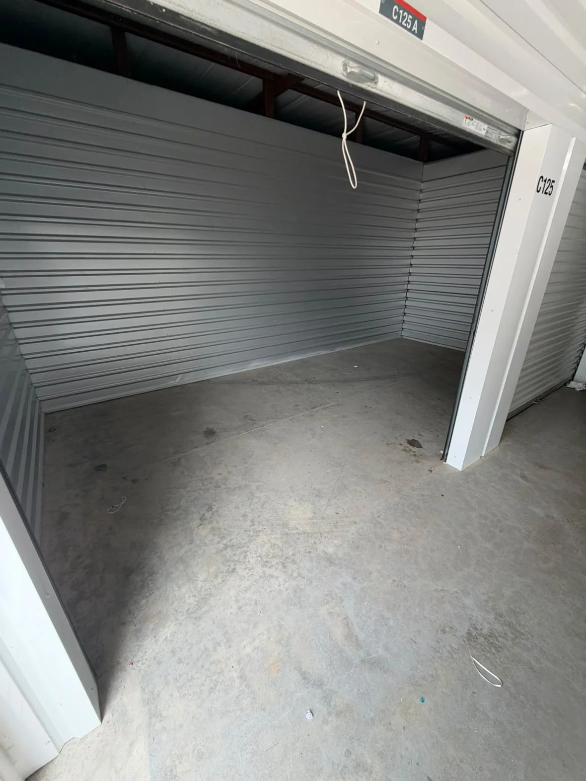 Empty storage unit after 005 Haul's cleanout